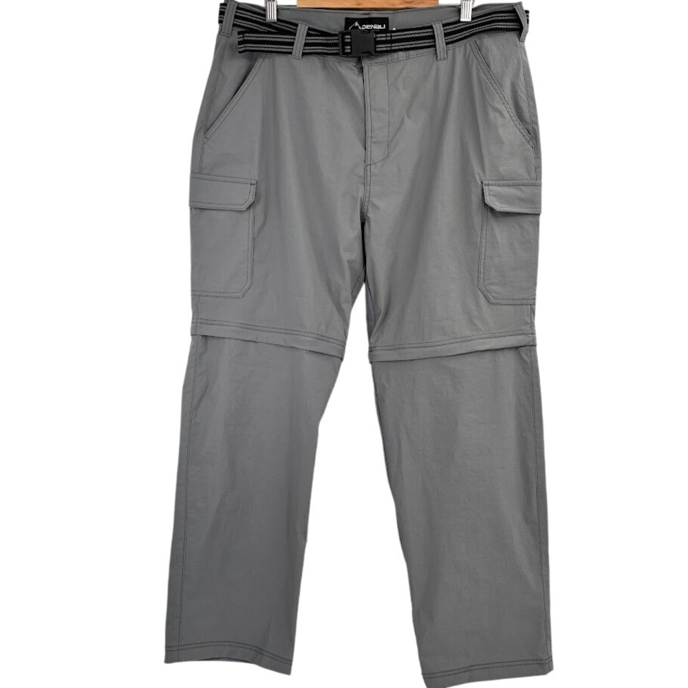 Denali Convertible Hiking Pants Mens 38x30 Zip Off Into Shorts Gray Stretch‎